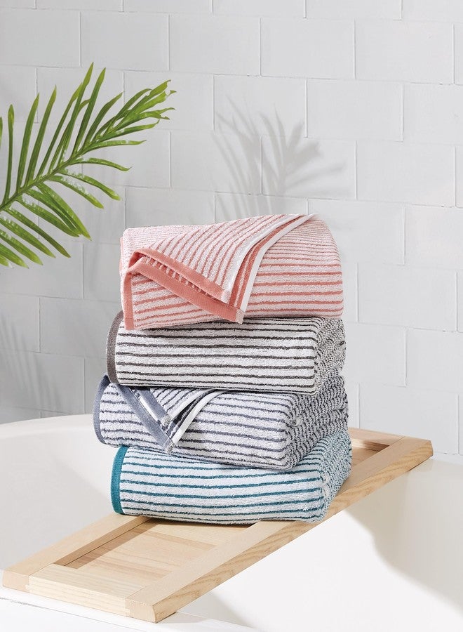 TRULY SOFT Essential Yarn Dye Stripe Teal 16 Piece Towel Set, Striped Jacquard Themed, for Men and Women, Oeko-TEX Certified Confidence - Image 5
